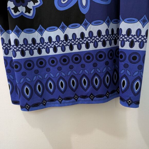 INC International Concepts Blue Dress with Print Pattern, Long Sleeves Womens 2X - Picture 7 of 10